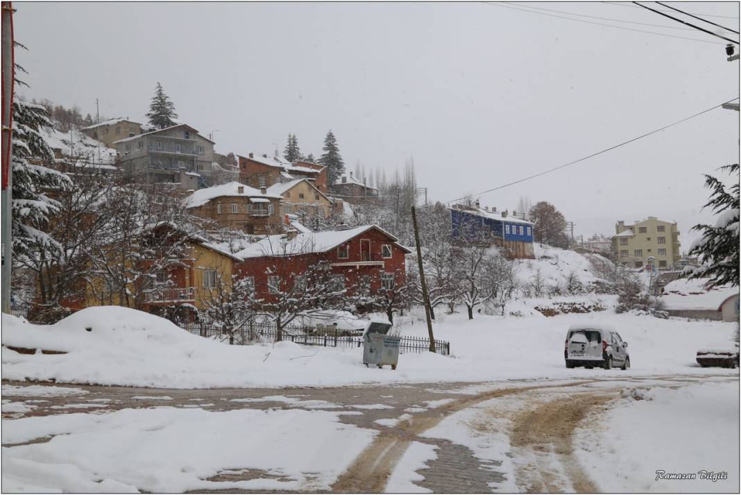 Konya’nın karla kaplı ilçesinden kartpostallık kareler 6